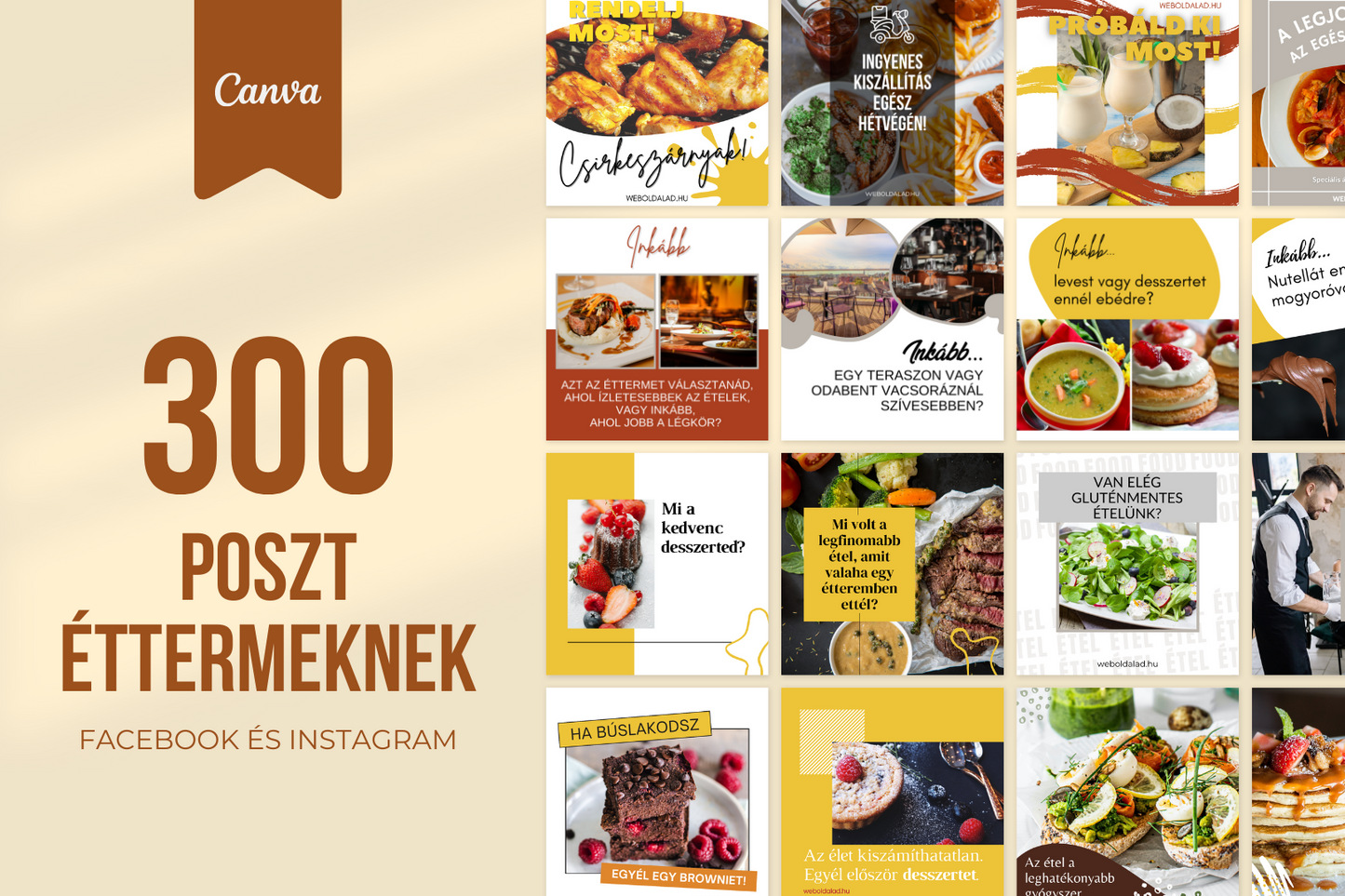300 poszt Éttermeknek