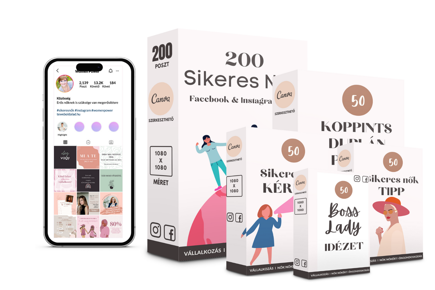 200 Sikeres Nők Poszt Csomag