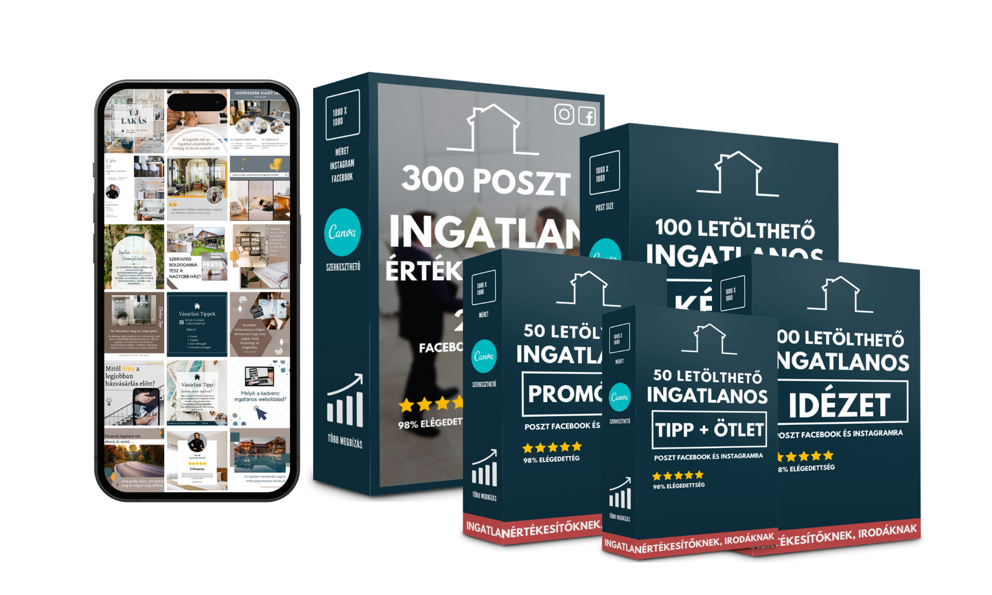 300 Prémium Ingatlanos Poszt Csomag